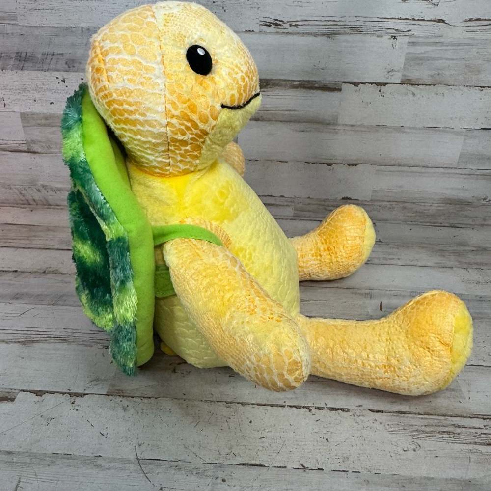 Build A Bear 17" Sea Turtle Yellow Plush Stuffed Animal w/Removable Green Shell - Picture 6 of 9